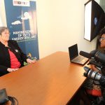 Clare Short being interviewed by EU media department