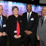 Clare Short with Bhp Billitons President Mr Vincent Perreira Bgtts President Mr Gavin Goddard and TTEITI SC Chair Mr Hart
