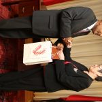 Clare with speaker of the house Mr Wade Mark