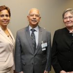 Former TTEITI secretariat head Ms Melanie Richards TTEITI SC Chair Mr Victor Hart and Clare Short